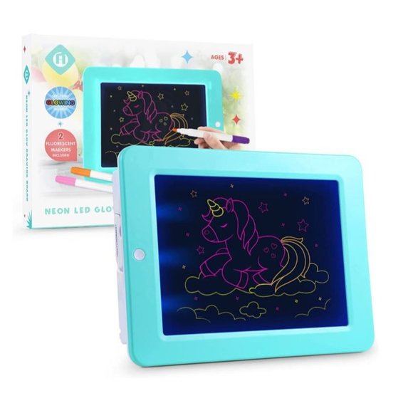 Hzran Light Up Drawing Tablet, Magic Drawing Board with Dual Color Marker Pen, 7 - Picture 4 of 6